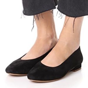 Madewell Leia Black Suede Heeled Flats 7.5